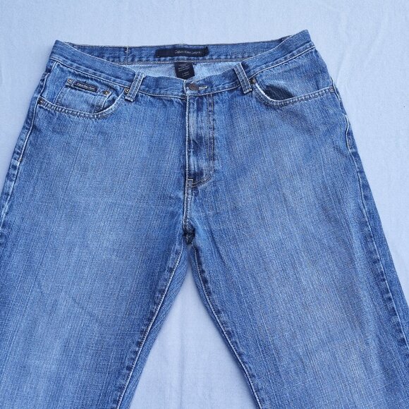 Calvin Klein Jeans men's size W33/L32 denim blue colour straight leg distressed - Picture 2 of 13
